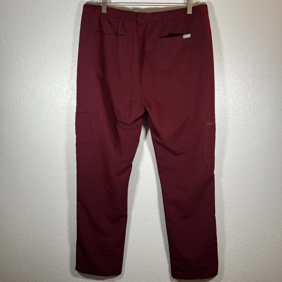 Figs Womens Scrub Top (FM1500) Pants (TM3001) Set Burgundy Large - Picture 4 of 7